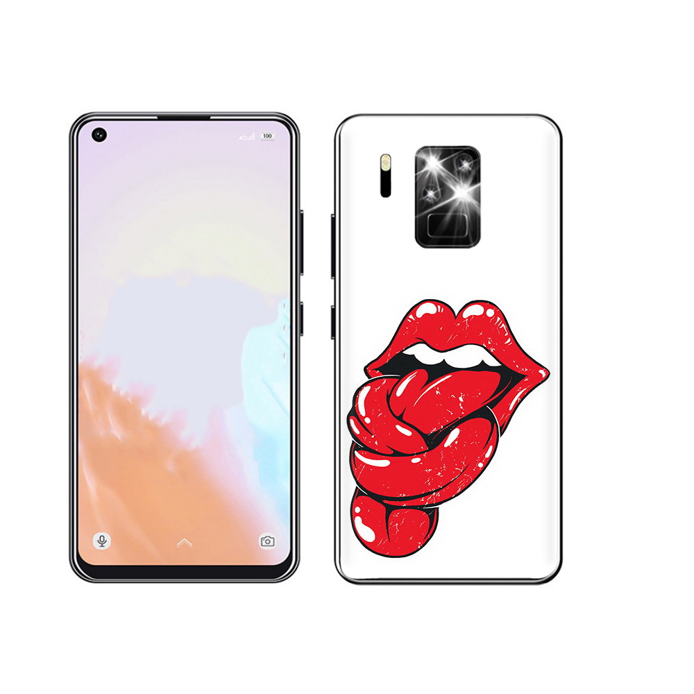 

Чехол MyPads Tocco для Oukitel C18 Pro яркие губы с языком, Прозрачный, Tocco