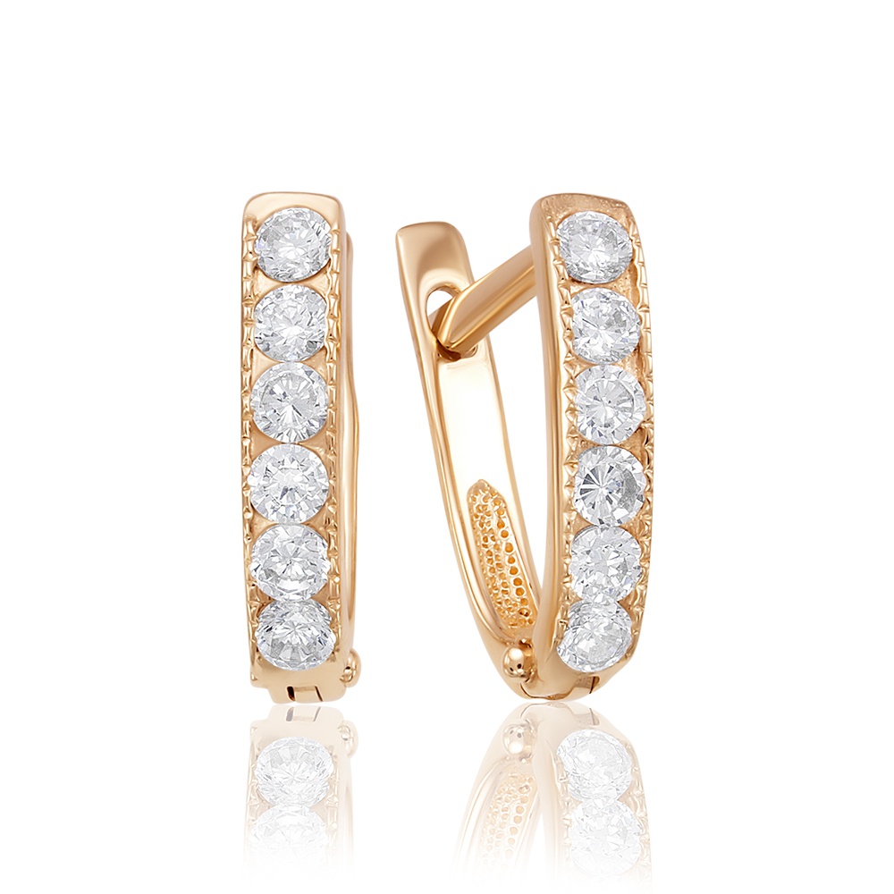 

Серьги из красного золота 585Gold 302007091, фианит, 302007091