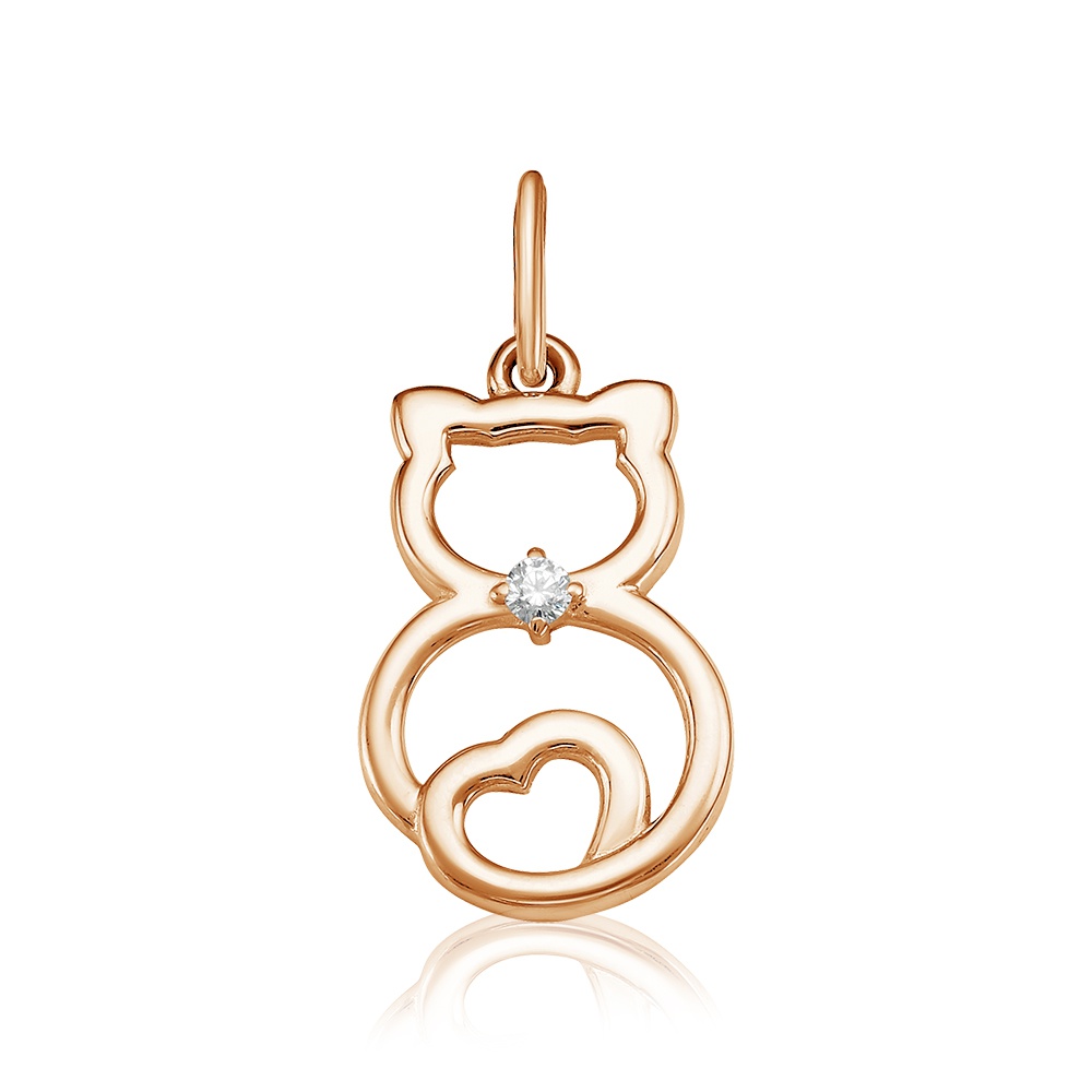 

Подвеска из красного золота 585Gold 303003226, фианит, 303003226