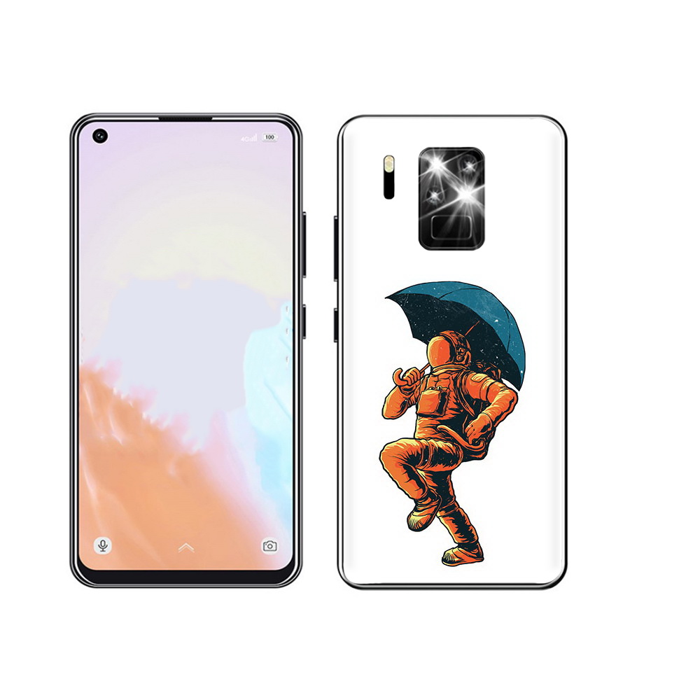 

Чехол MyPads Tocco для Oukitel C18 Pro шагающий космонавт с зонтом, Прозрачный, Tocco