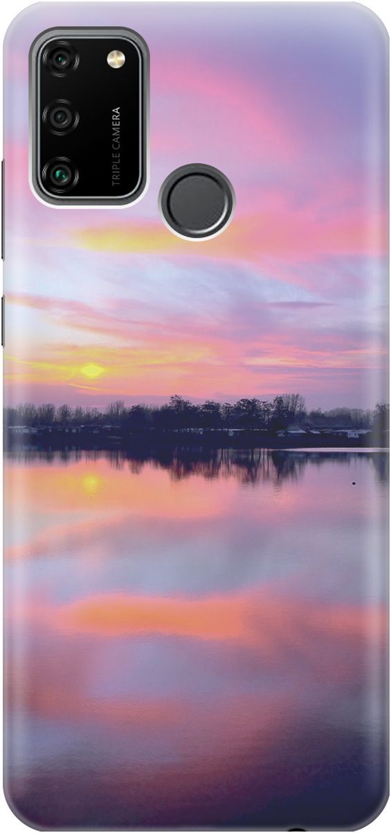

Силиконовый чехол на Honor 9A с принтом "Зарево над рекой", Голубой;фиолетовый, 2211