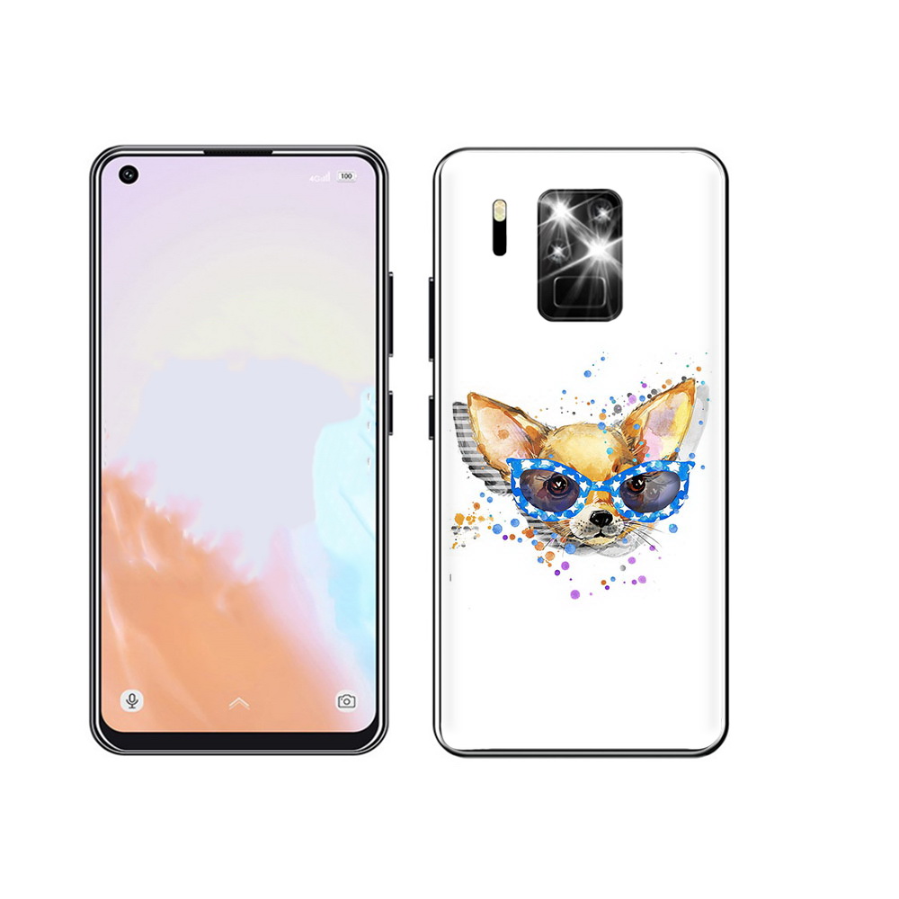 

Чехол MyPads Tocco для Oukitel C18 Pro чихуа-хуа в очках, Прозрачный, Tocco