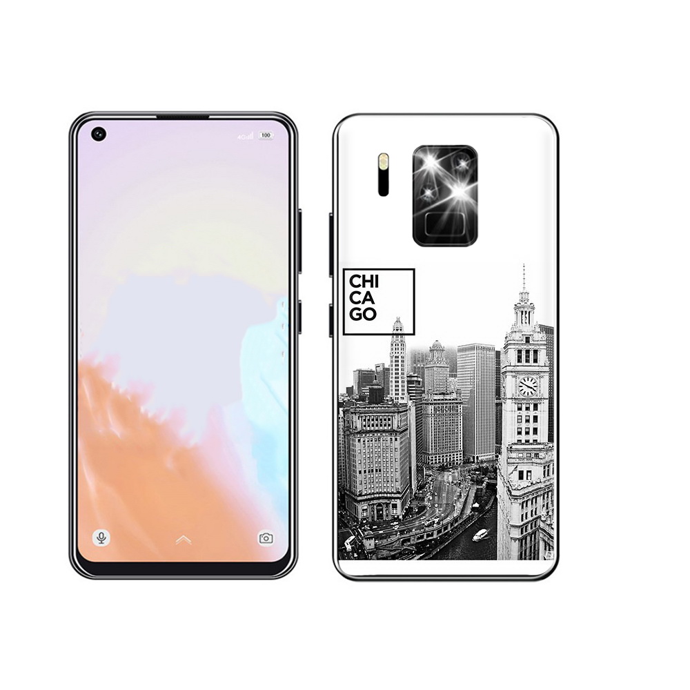 

Чехол MyPads Tocco для Oukitel C18 Pro черно белый чикаго, Прозрачный, Tocco
