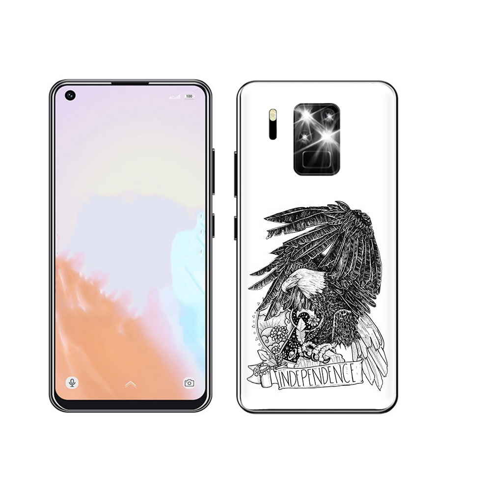 

Чехол MyPads Tocco для Oukitel C18 Pro черно белый сокол, Прозрачный, Tocco