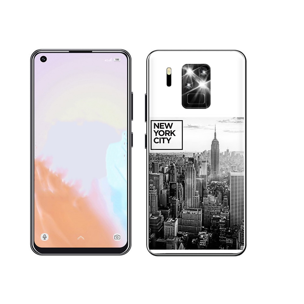 

Чехол MyPads Tocco для Oukitel C18 Pro черно белый ньюерк, Прозрачный, Tocco