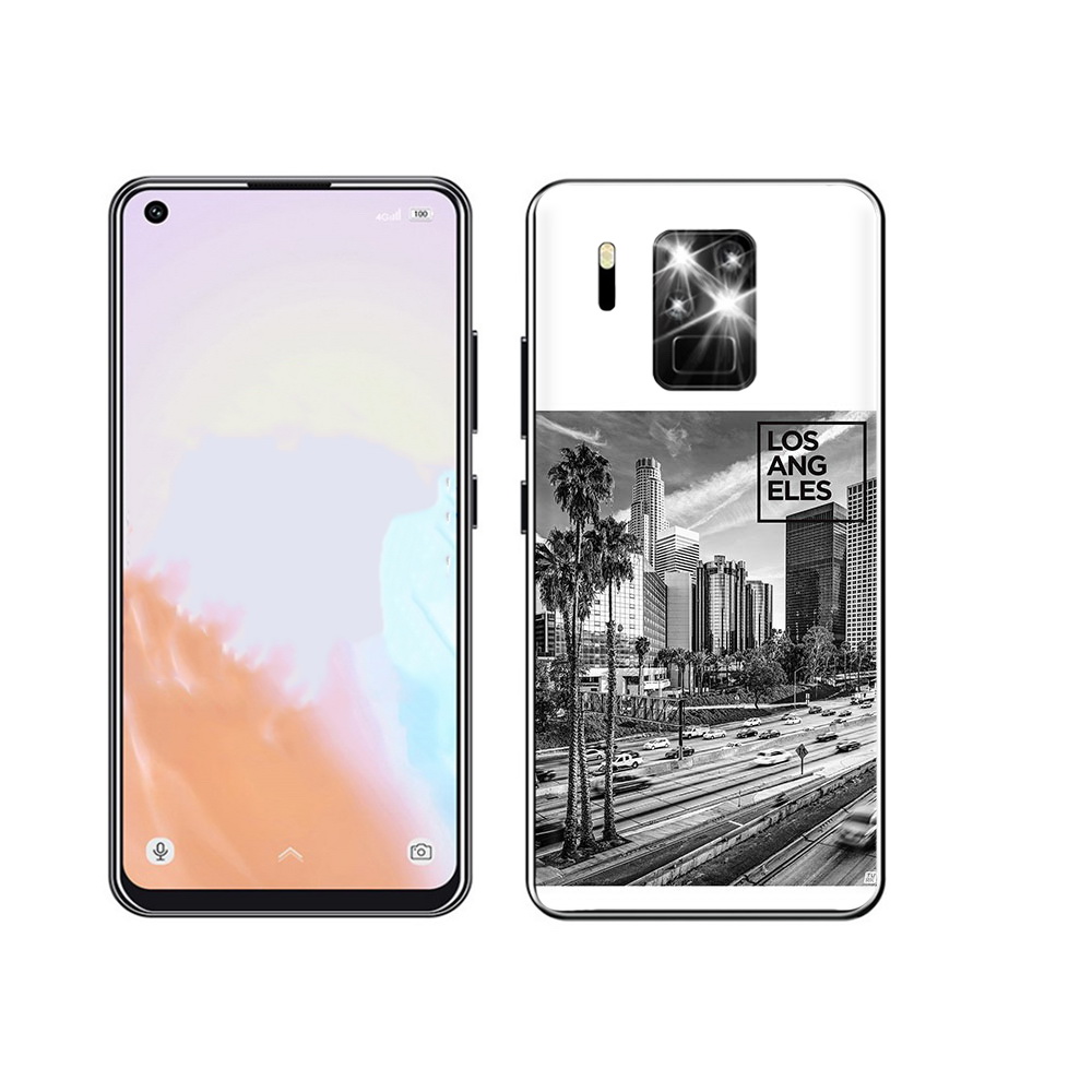 

Чехол MyPads Tocco для Oukitel C18 Pro черно белый лос анджелес, Прозрачный, Tocco