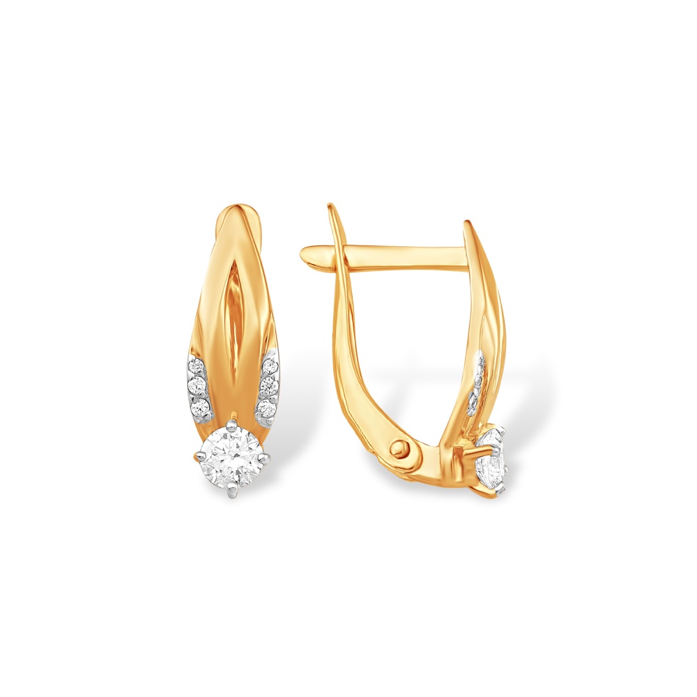 

Серьги из красного золота 585Gold 302006482, фианит, 302006482