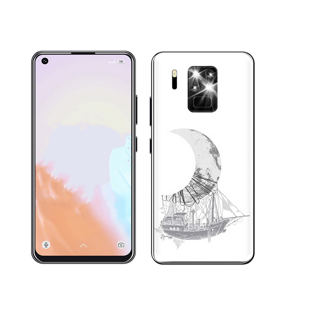 

Чехол MyPads Tocco для Oukitel C18 Pro черно белый корабль полумесяц, Прозрачный, Tocco