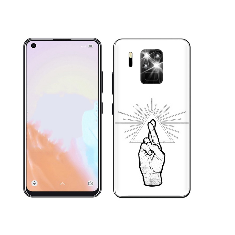

Чехол MyPads Tocco для Oukitel C18 Pro черно белая рука, Прозрачный, Tocco