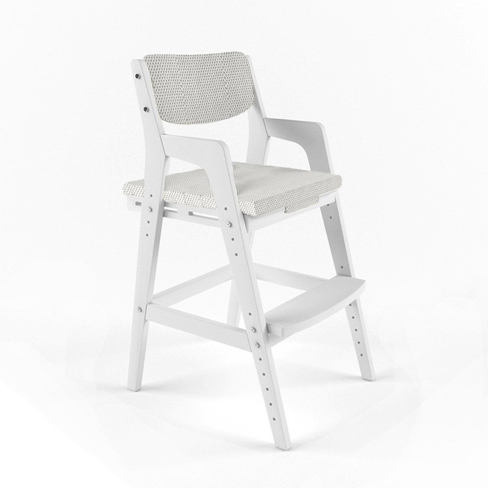 Детский растущий стул Робин WOOD Вуди Белый с чехлом Белый Велюр корзина для белья с крышкой с бежевым чехлом белый