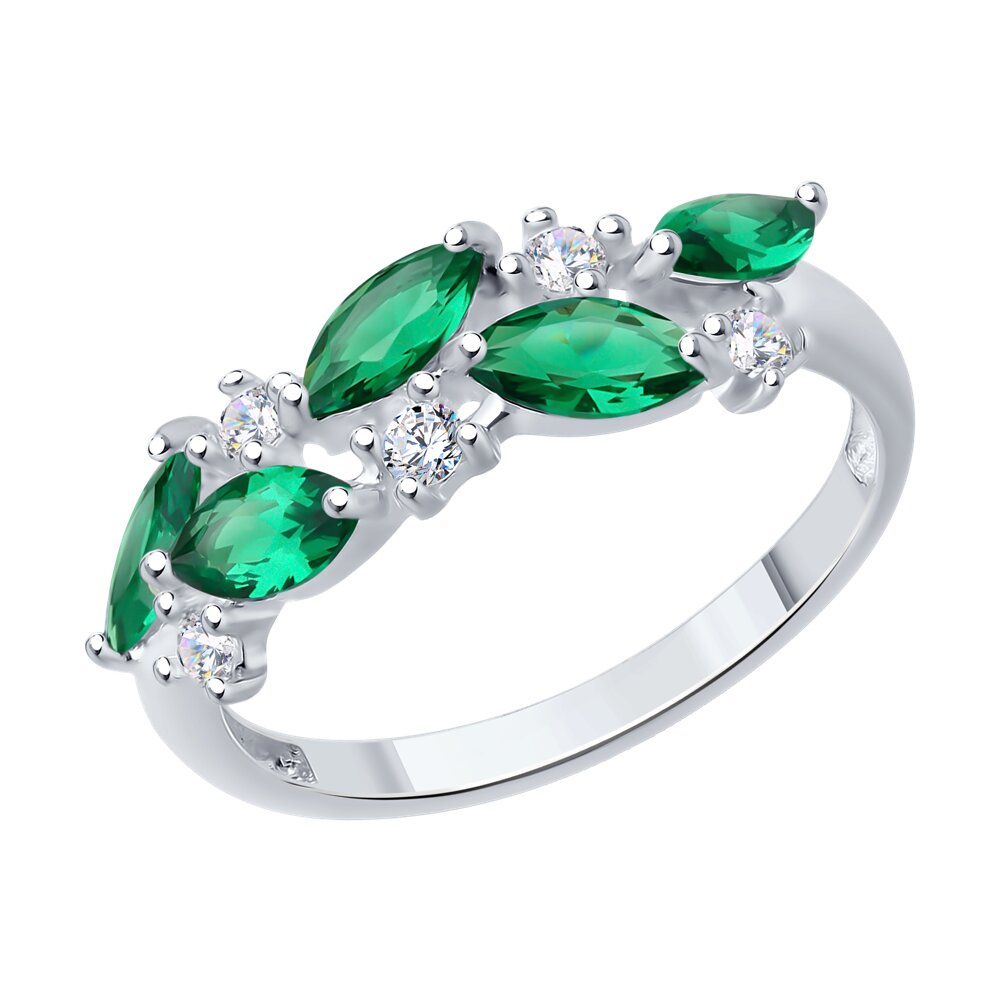 

Кольцо из серебра р. 18,5 Diamant 94-310-02173-2, ситалл искусственный\фианит, 94-310-02173-2