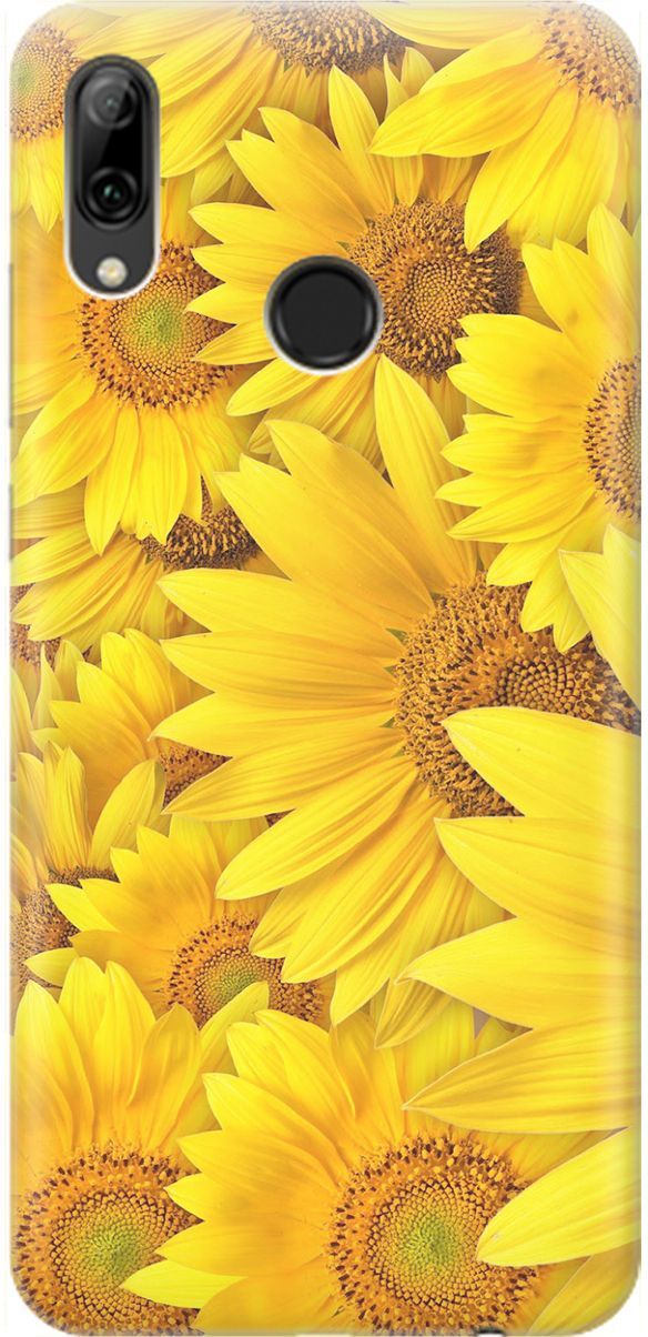 

Чехол на Honor 10 Lite/Huawei P Smart (2019) "Море подсолнухов", Желтый;коричневый, 1460