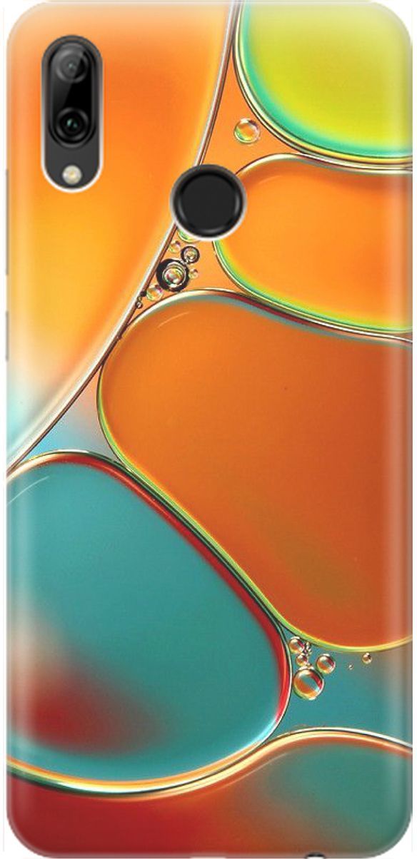 

Чехол на Honor 10 Lite/Huawei P Smart (2019) "Разноцветные пузырьки", Голубой;оранжевый, 1460