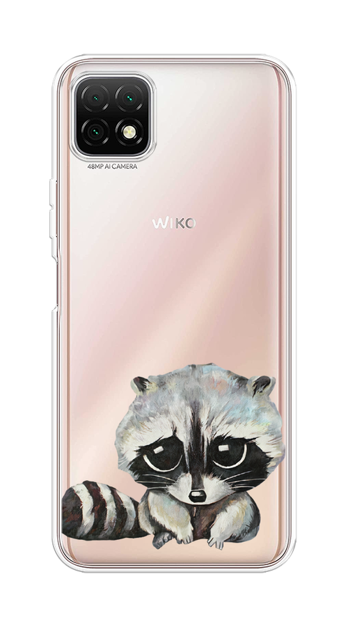 

Чехол на Wiko T3 "Большеглазый енот", Серый;черный;прозрачный, 3400150-1