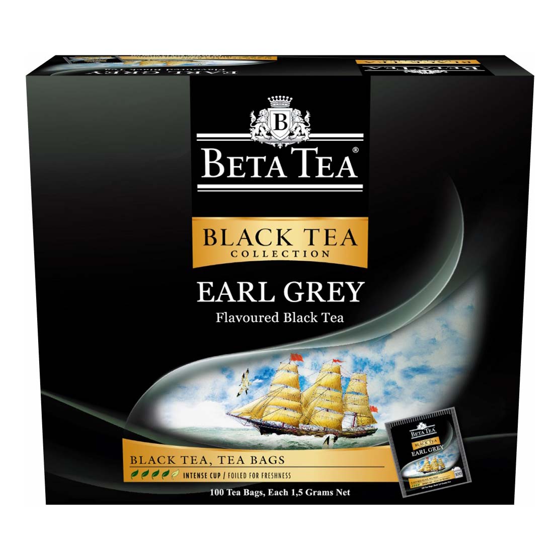 Чай черный Beta Tea бергамот в пакетиках 1,5 г х 100 шт