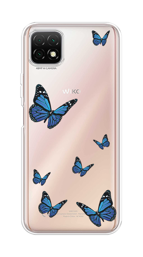 

Чехол на Wiko T3 "Blue butterflies", Синий;черный, 3400150-1