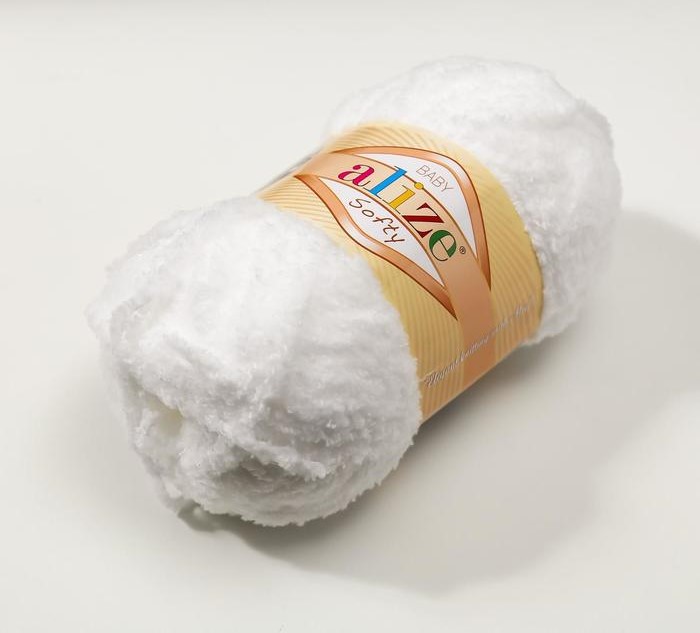 

Пряжа "Softy" 100% микрополиэстер 115м/50гр (450 жемчужный), Белый, Пряжа для вязания "Softy"