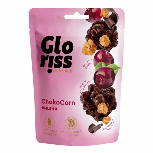 Конфеты глазированные Gloriss Chokocorn с вишней 90 г