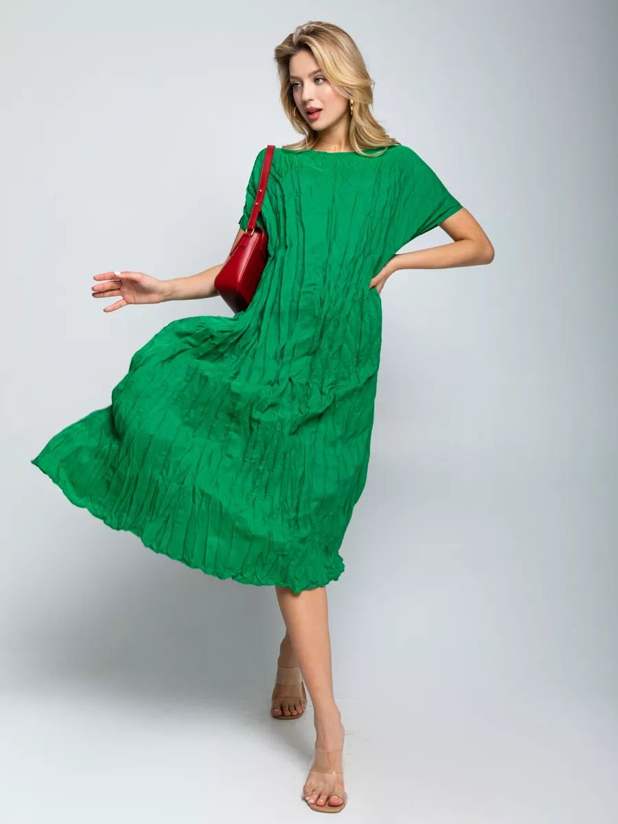 Платье женское B.INN.STL 6666 зеленое 42-54 RU
