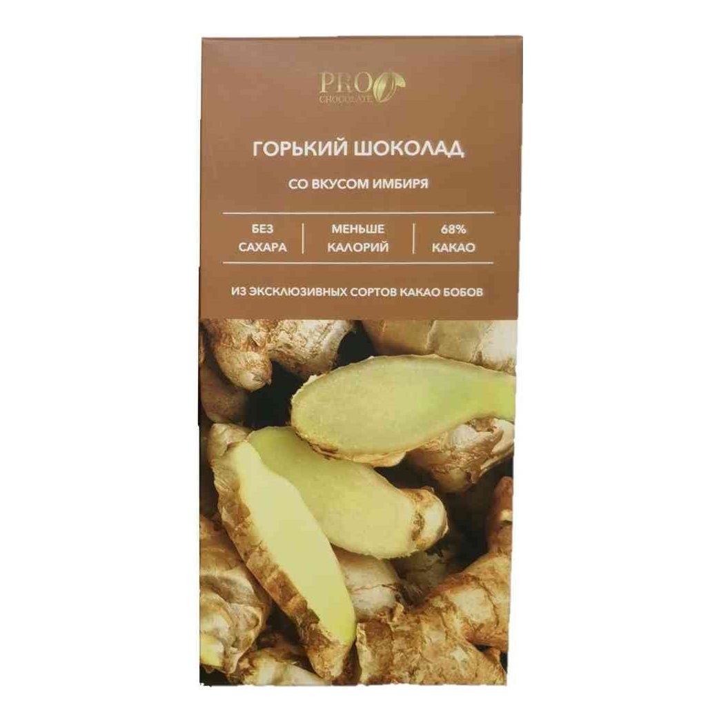 

Шоколад ProChocolate горький с имберем без сахара 50 г
