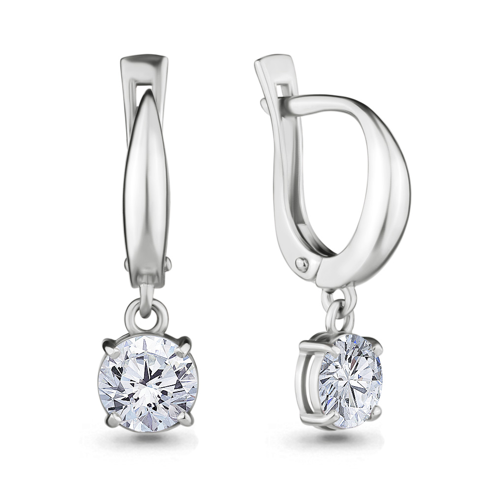 

Серьги из серебра с фианитом Aquamarine Aquamarine 420781_925_р, 420781_925_р