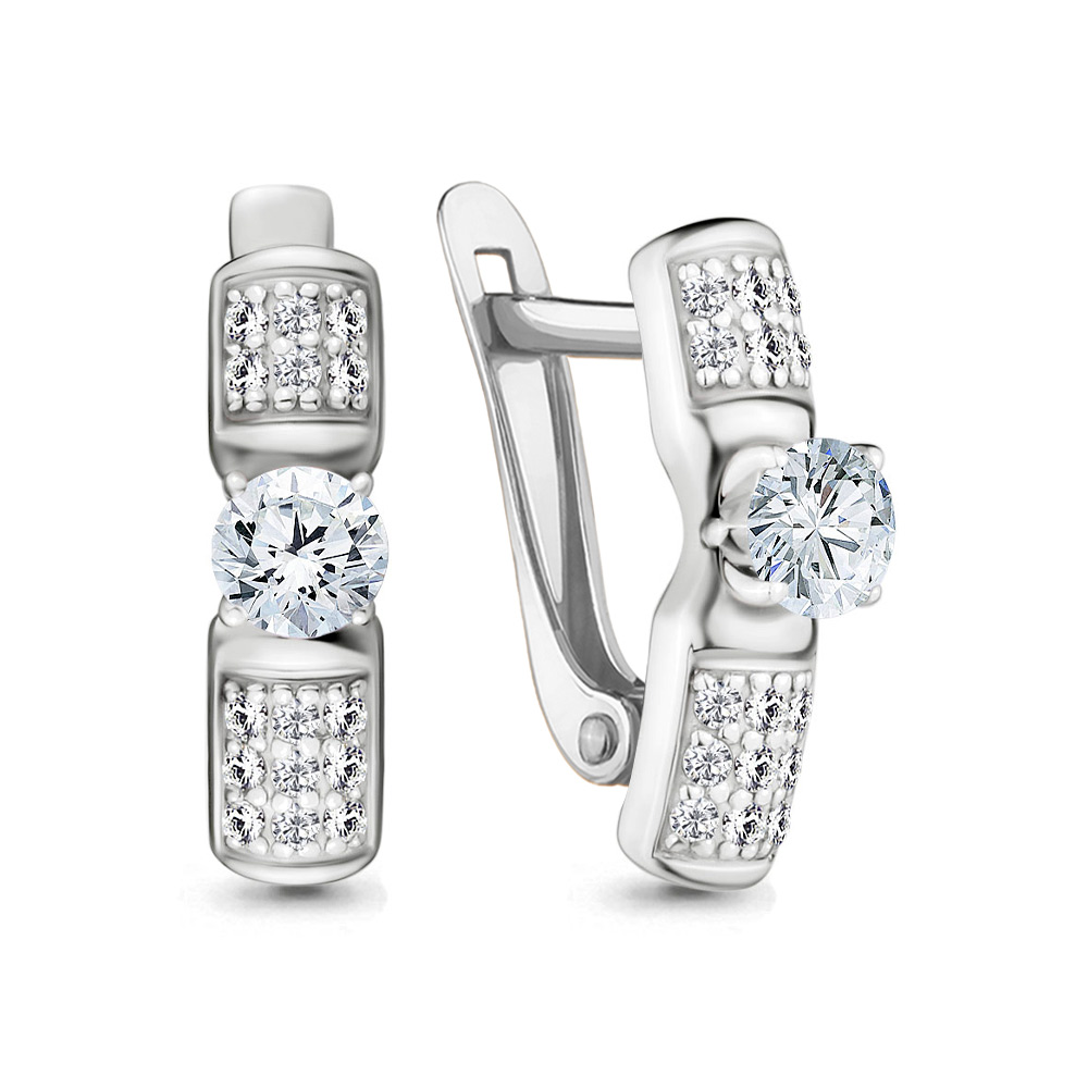 

Серьги из серебра с фианитом Aquamarine Aquamarine 420611А_925_р, 420611А_925_р