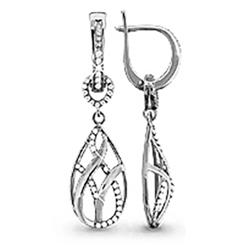 

Серьги из серебра с фианитом Aquamarine Aquamarine 41892А_925_р, 41892А_925_р