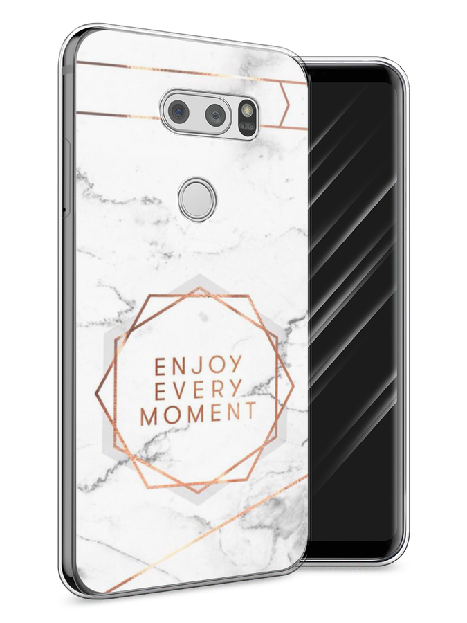 

Чехол Awog на LG V30 "Enjoy every moment мрамор", Белый;розовый;серый, 83050-7