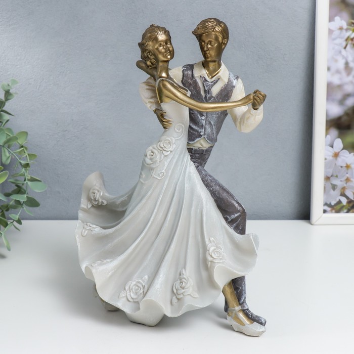 фото Сувенир полистоун "новобрачные - свадебный танец" 27,5х13х20,5 см nobrand