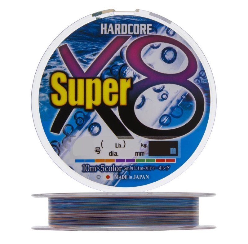 

Шнур плетеный Duel PE Hardcore X8 Super 200m #1.2 5color 9Kg (0.19mm), Разноцветный, Pe Hardcore X8 Super