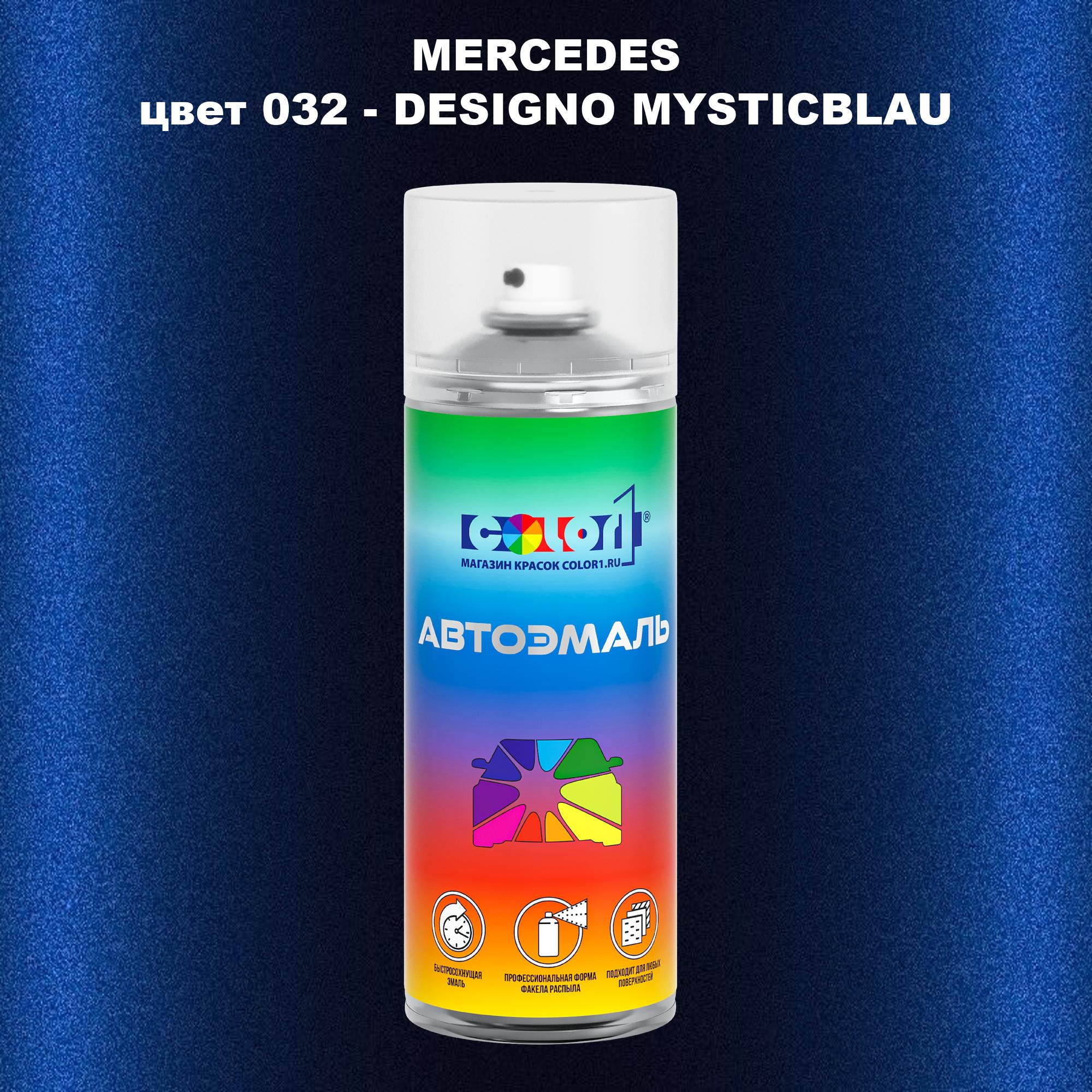

Аэрозольная краска COLOR1 для MERCEDES, цвет 032 - DESIGNO MYSTICBLAU, Прозрачный