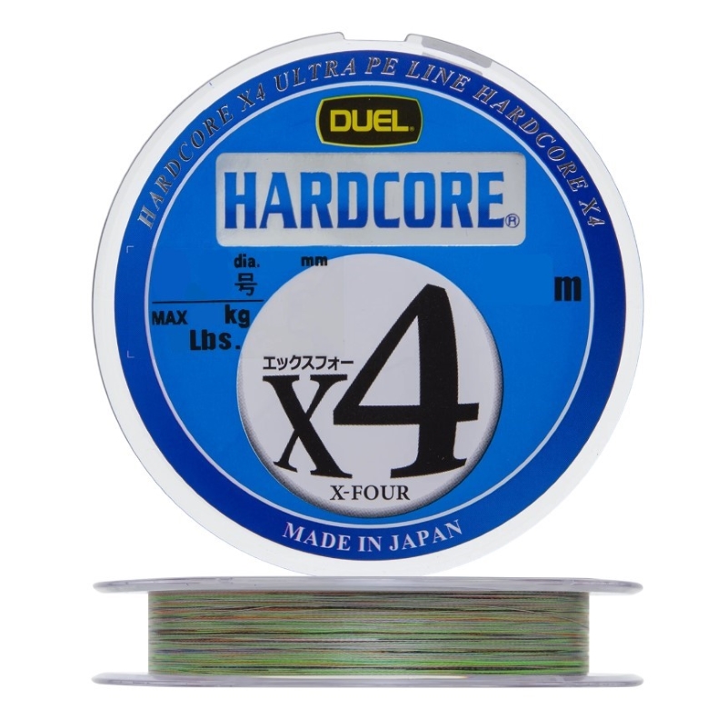 

Шнур плетеный Duel PE Hardcore X4 200m 5color-Yellow marking #0.8 (0.153mm) 6.4kg, Разноцветный, Pe Hardcore X4