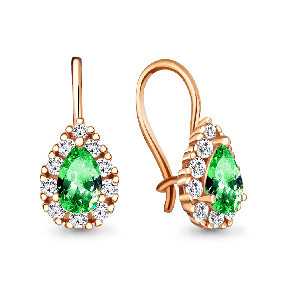 

Серьги из красного золота с фианитом Aquamarine Aquamarine 40968Г_585_кз, 40968Г_585_кз