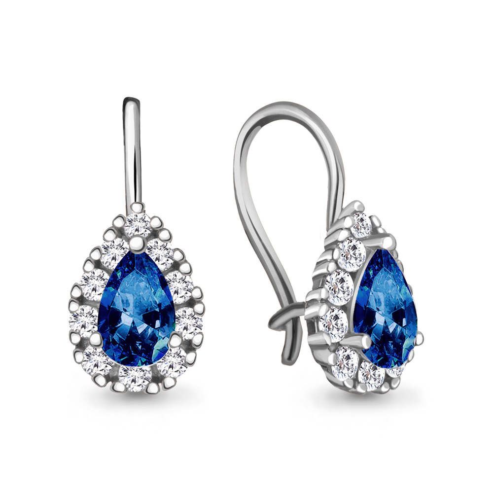 

Серьги из серебра с фианитом Aquamarine Aquamarine 40968Б_925_р, 40968Б_925_р