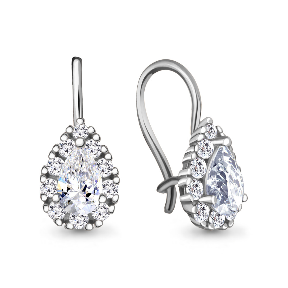 

Серьги из серебра с фианитом Aquamarine Aquamarine 40968А_925_р, 40968А_925_р