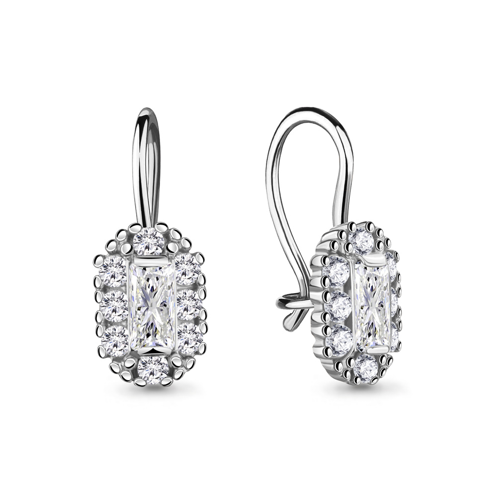 

Серьги из серебра с фианитом Aquamarine Aquamarine 40967А_925_р, 40967А_925_р