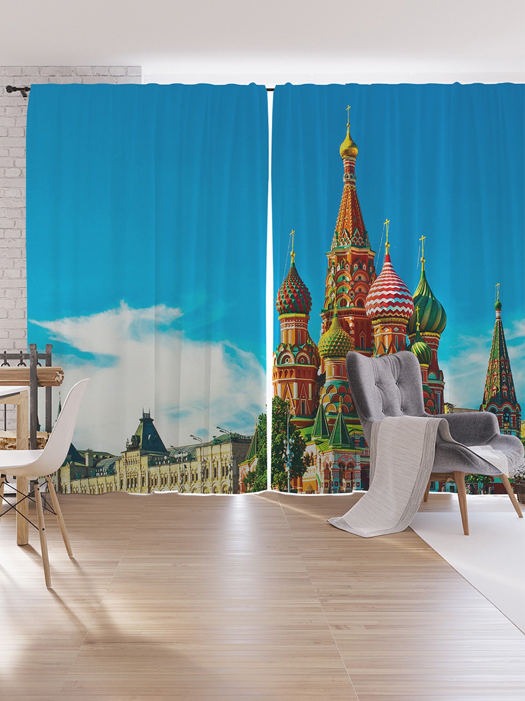 

Шторы под лён JoyArty "Кремль", серия Oxford DeLux, 340х265 см, Кремль