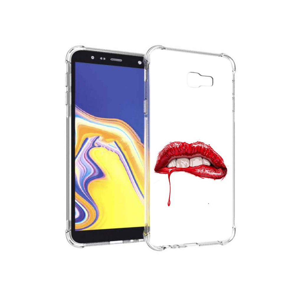 

Чехол MyPads Tocco для Samsung Galaxy J4+ (2018) яркие красные губы (PT118081.545.706), Прозрачный, Tocco