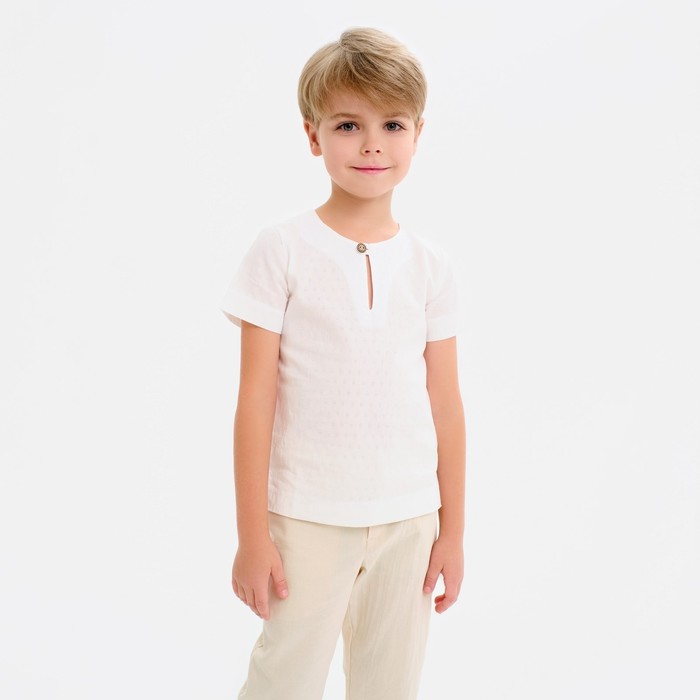 

Рубашка для мальчика MINAKU: Cotton Collection цвет белый, рост 110, MINAKU: Cotton collection