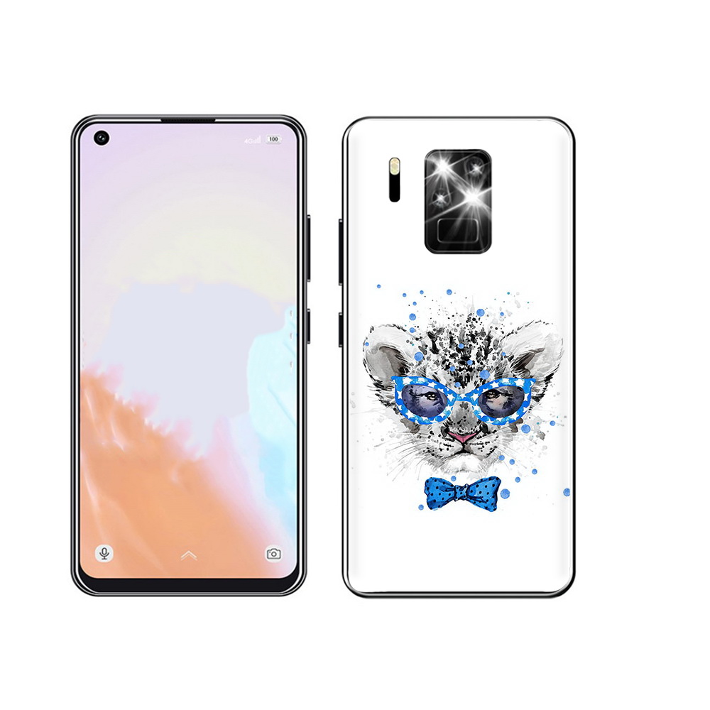 

Чехол MyPads Tocco для Oukitel C18 Pro тигренок с бабочкой, Прозрачный, Tocco