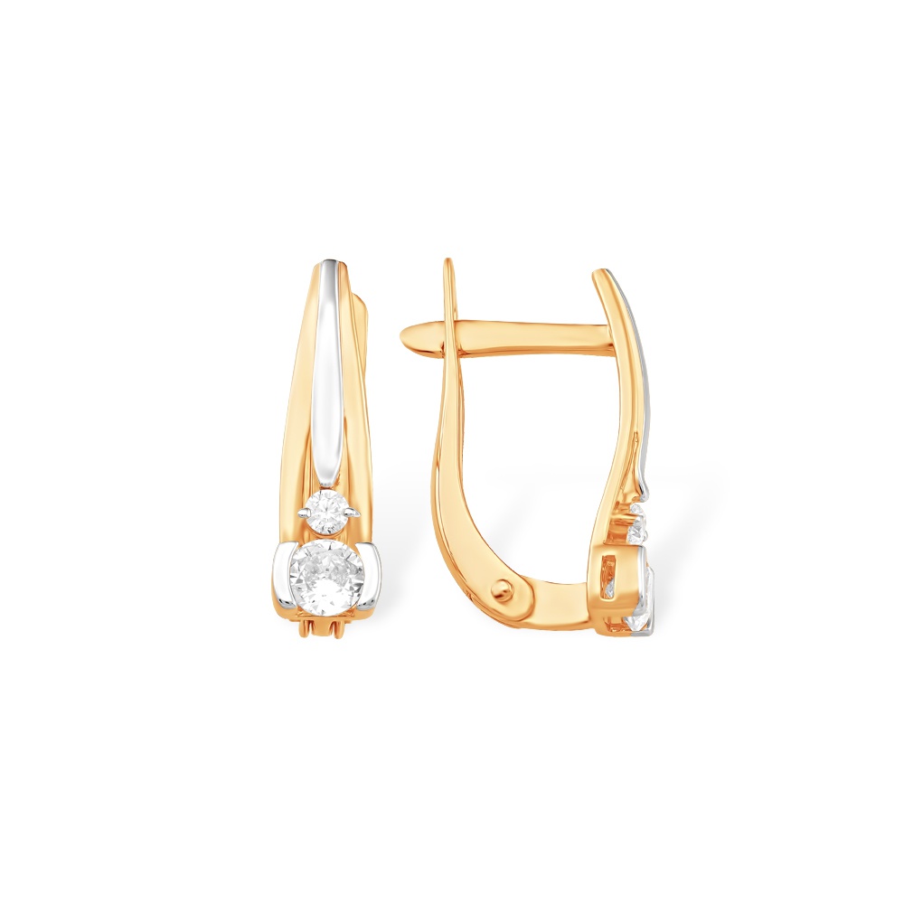 

Серьги из красного золота 585Gold 302006483, фианит, 302006483