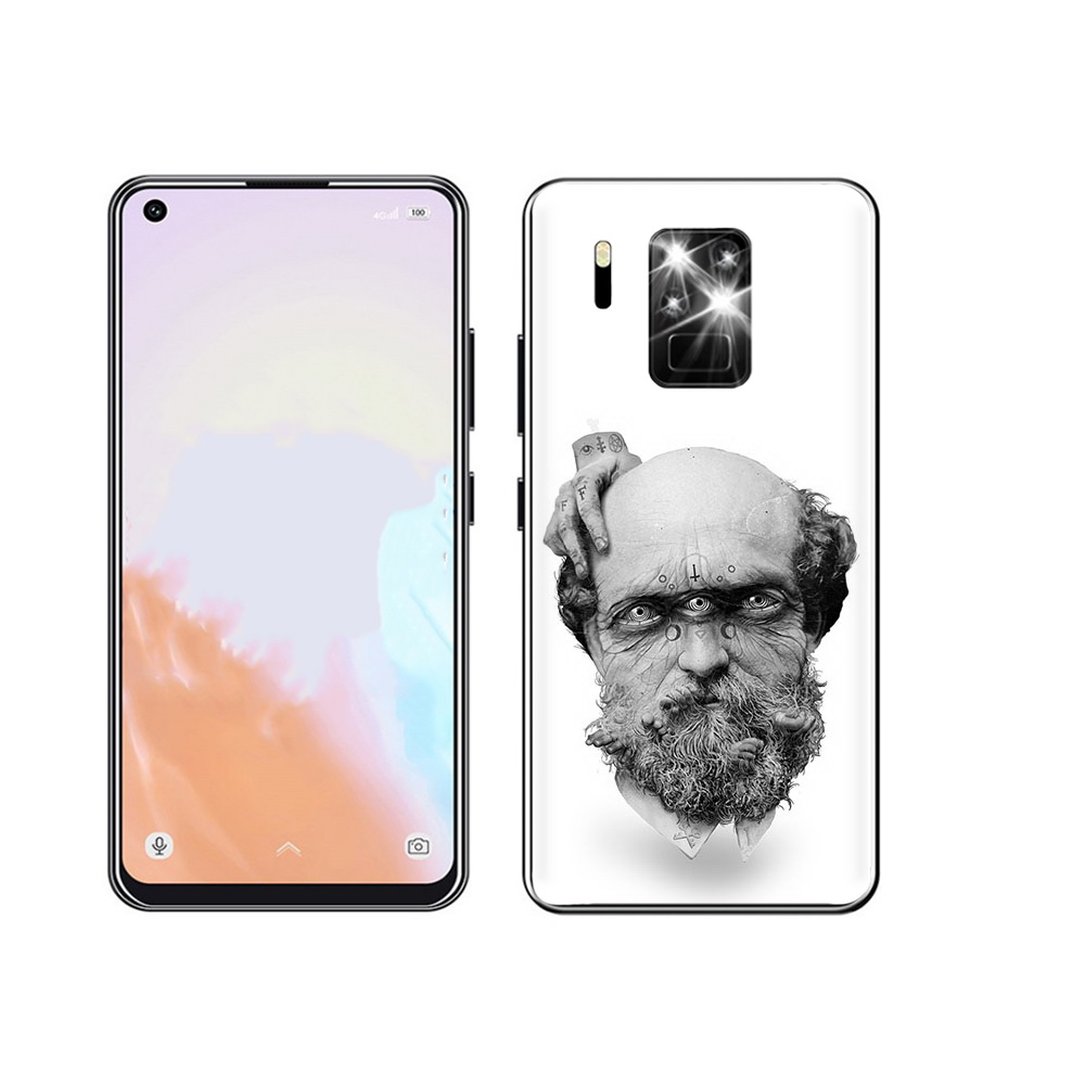 

Чехол MyPads Tocco для Oukitel C18 Pro страшный бородатый мужчина абстракция, Прозрачный, Tocco