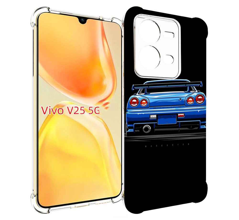 

Чехол MyPads Машина-синяя мужской для Vivo V25 5G / V25e, Прозрачный, Tocco