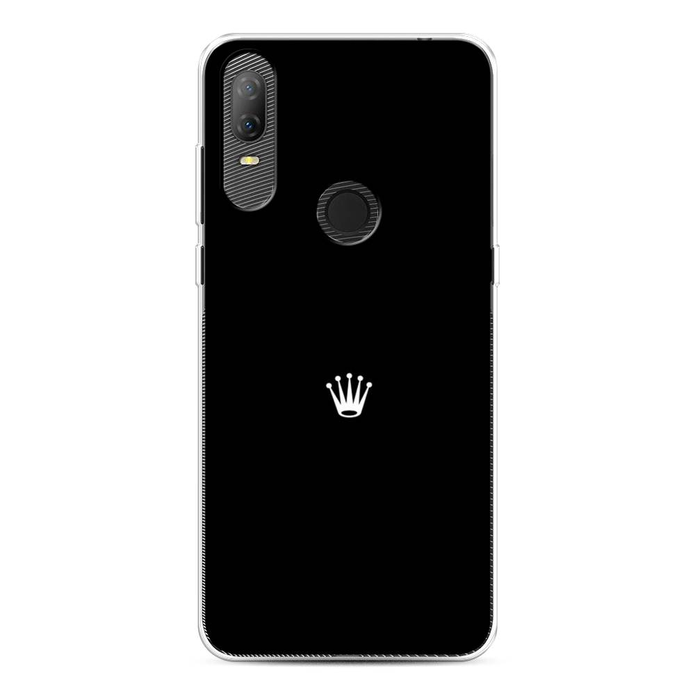 

Чехол Awog на Alcatel 1V (2020) 5007U Белая корона на черном фоне", 170950-7