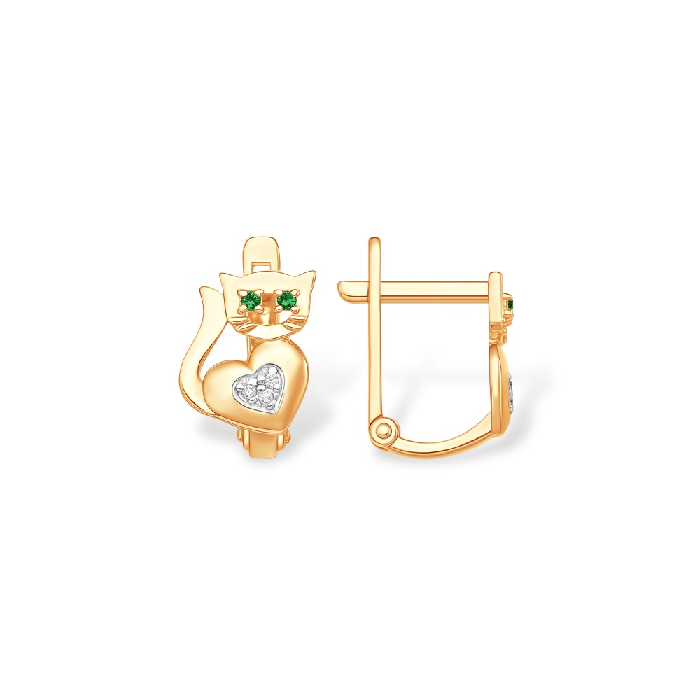 

Серьги из красного золота 585Gold 602001646, фианит, 602001646