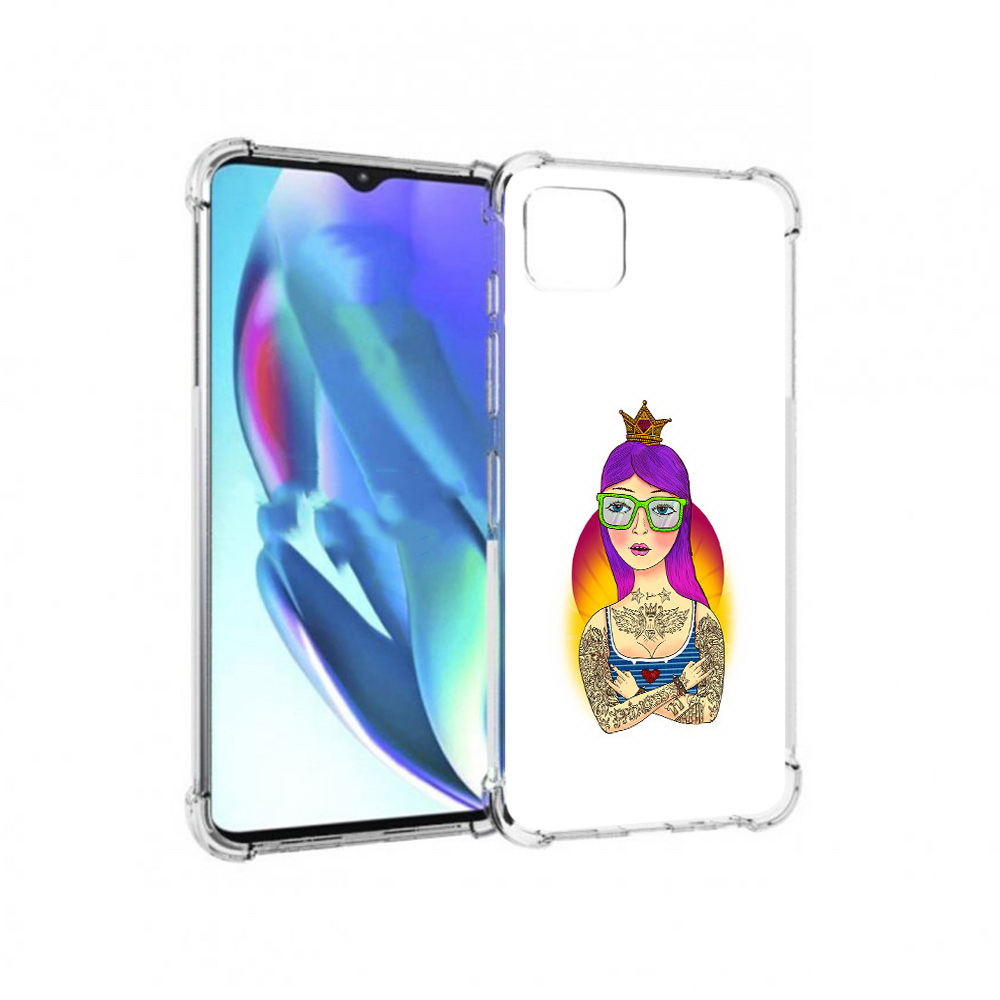

Чехол MyPads Tocco для Motorola Moto G50 девушка в татуировках с короной, Прозрачный, Tocco