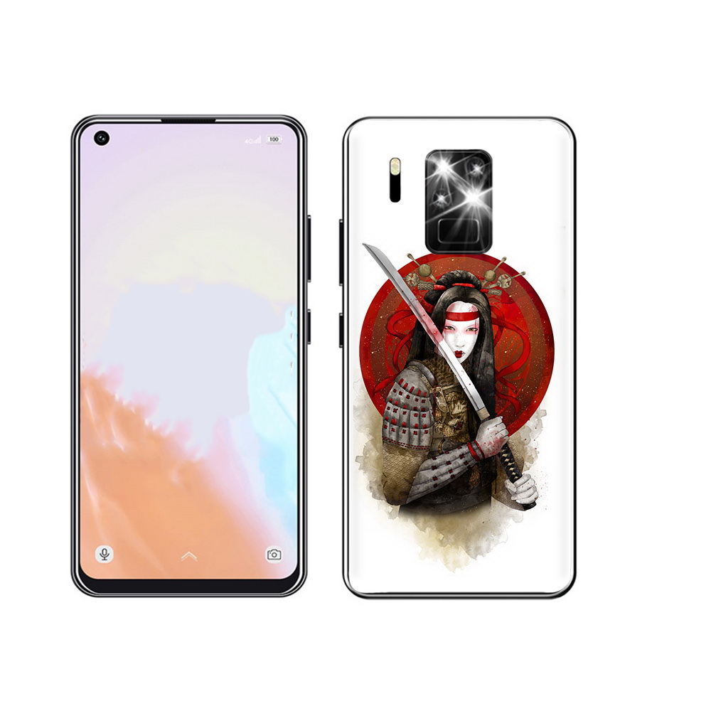 

Чехол MyPads Tocco для Oukitel C18 Pro рисованная девушка с катаной, Прозрачный, Tocco