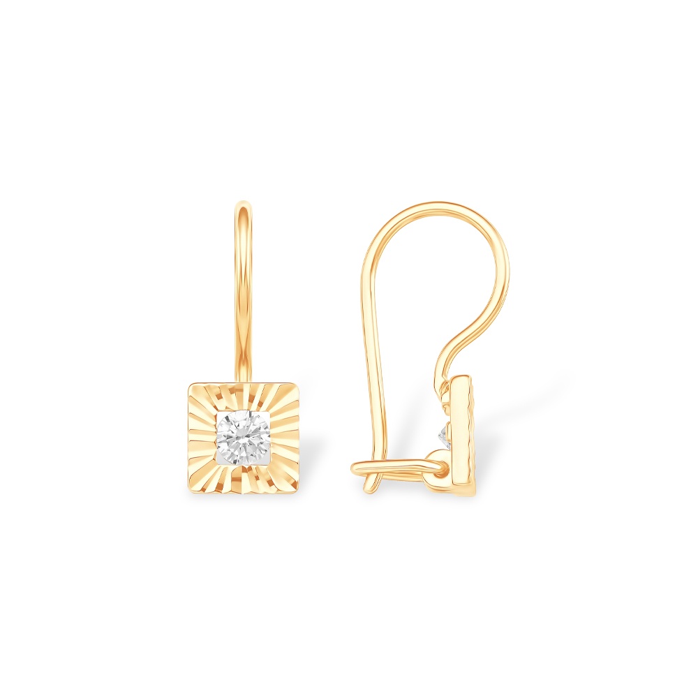 

Серьги из красного золота 585Gold 602001657, фианит, 602001657