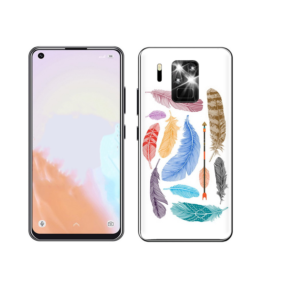 

Чехол MyPads Tocco для Oukitel C18 Pro разноцветные перья, Прозрачный, Tocco
