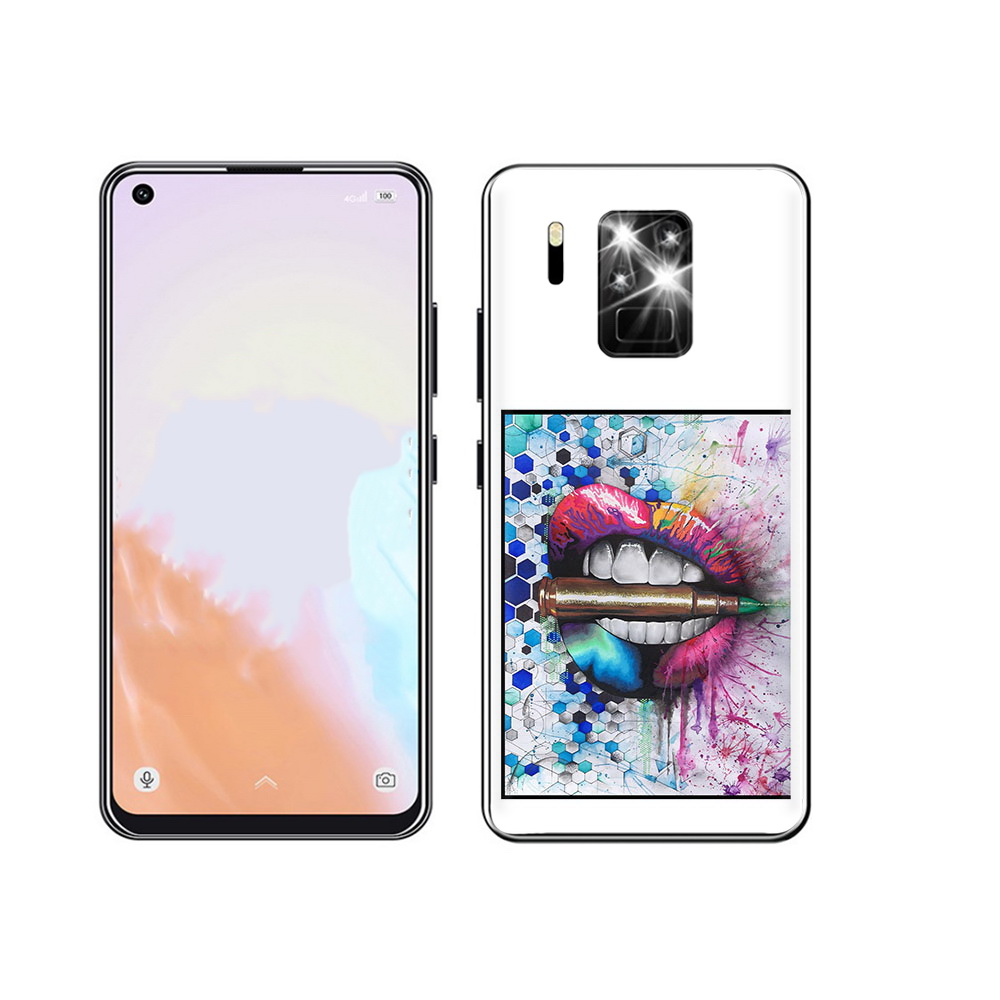 

Чехол MyPads Tocco для Oukitel C18 Pro разноцветные губы с пулей, Прозрачный, Tocco